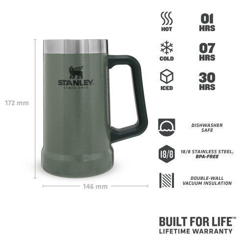 Stanley TheBigGripBeerStein0.7L 24OZ HammertoneGreen 3