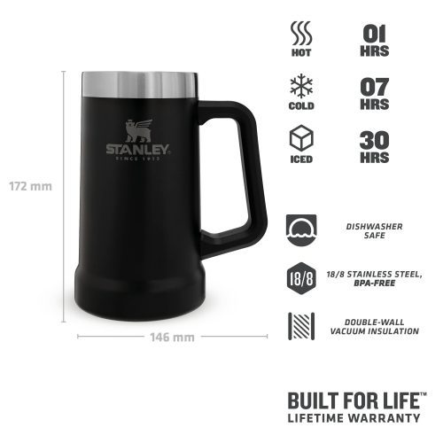 Stanley TheBigGripBeerStein0.7L 24OZ MatteBlack 3