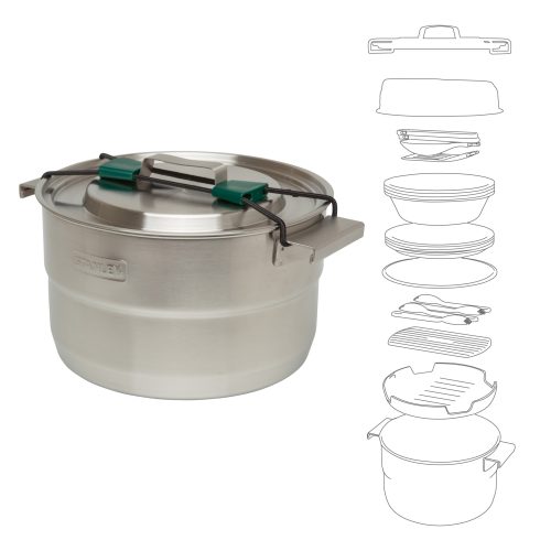 Stanley TheFullKitchenBaseCampCookSet3.5L 3.7QT StainlessSteel 5