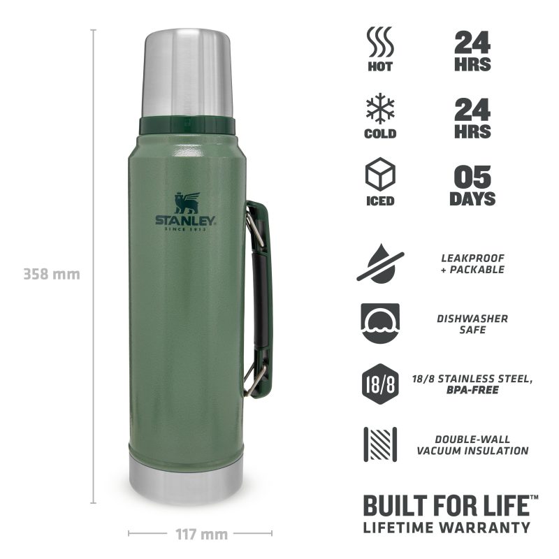 Stanley TheLegendaryClassicBottle1.0L 1.1QT HammertoneGreen 3