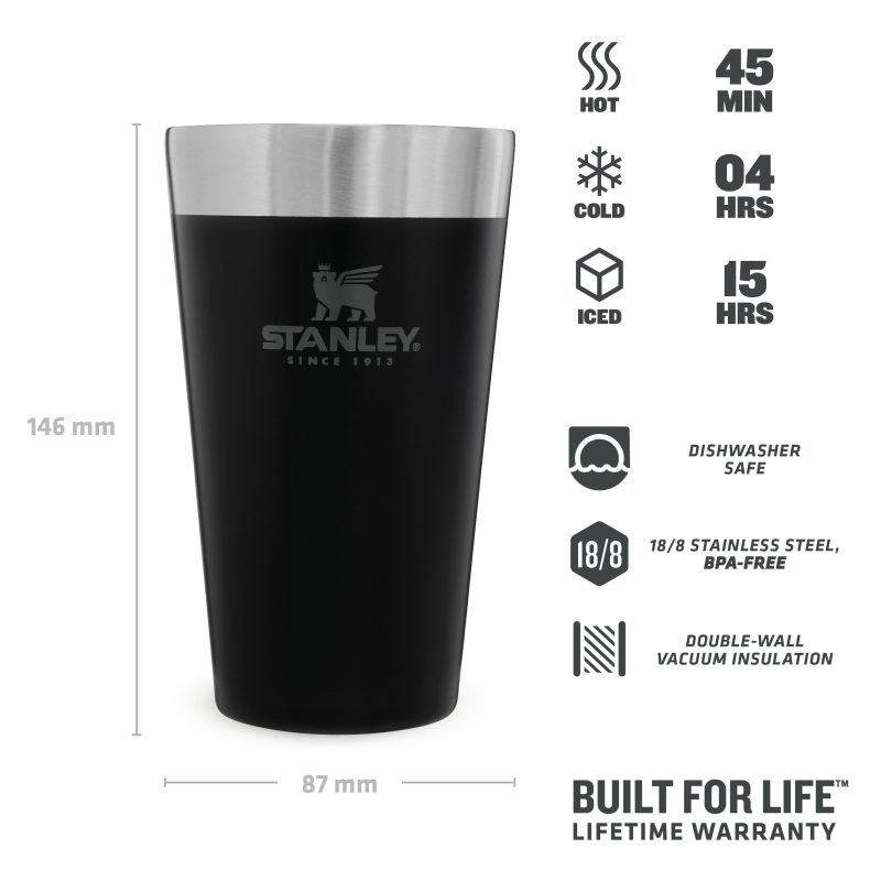 Stanley TheStackingBeerPint0.47L 16OZ MatteBlack 3