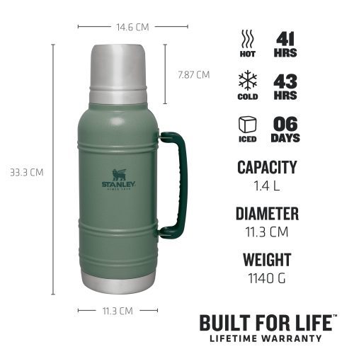 TheArtisanThermalBottle1.4L 1.5QT HammertoneGreen USPs Thermals