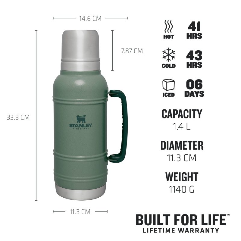 TheArtisanThermalBottle1.4L 1.5QT HammertoneGreen USPs Thermals