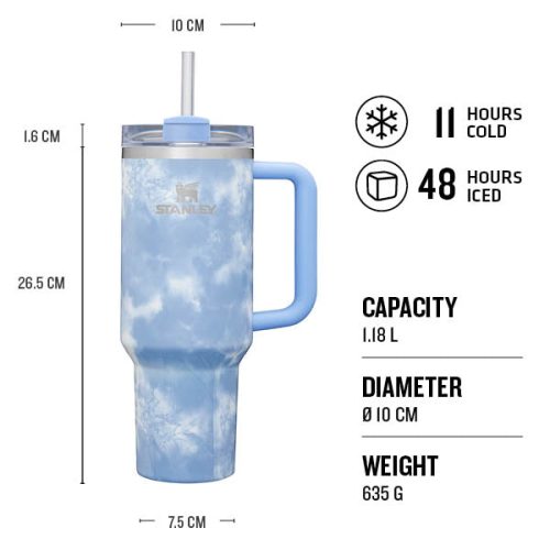 TheQuencherH2.OFlowState Tumbler 1.18L OceanTiedye USPs Thermals