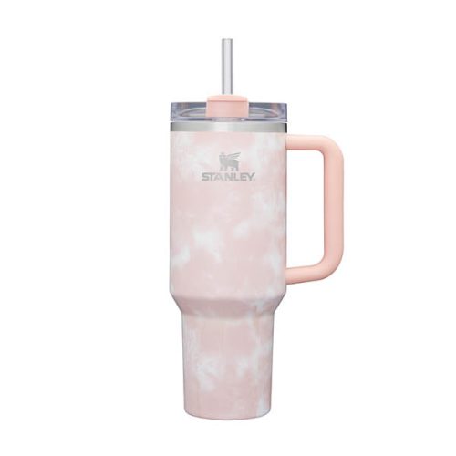 TheQuencherH2.OFlowState Tumbler 1.18L PeachTiedye FrontView