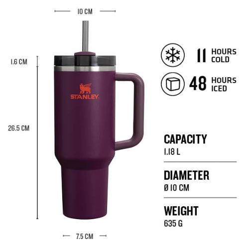 TheQuencherH2.OFlowState Tumbler 1.18L Plum USPs Thermals